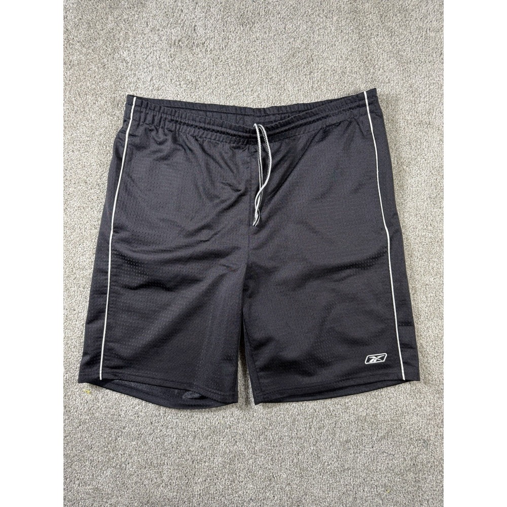 Reebok Men's Black Mesh Athletic Athletic Shorts Size Medium M‎ Drawstring Run
